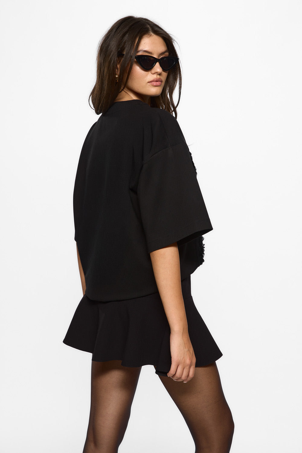 Kyo Rose Black Stitched Corset T-shirt