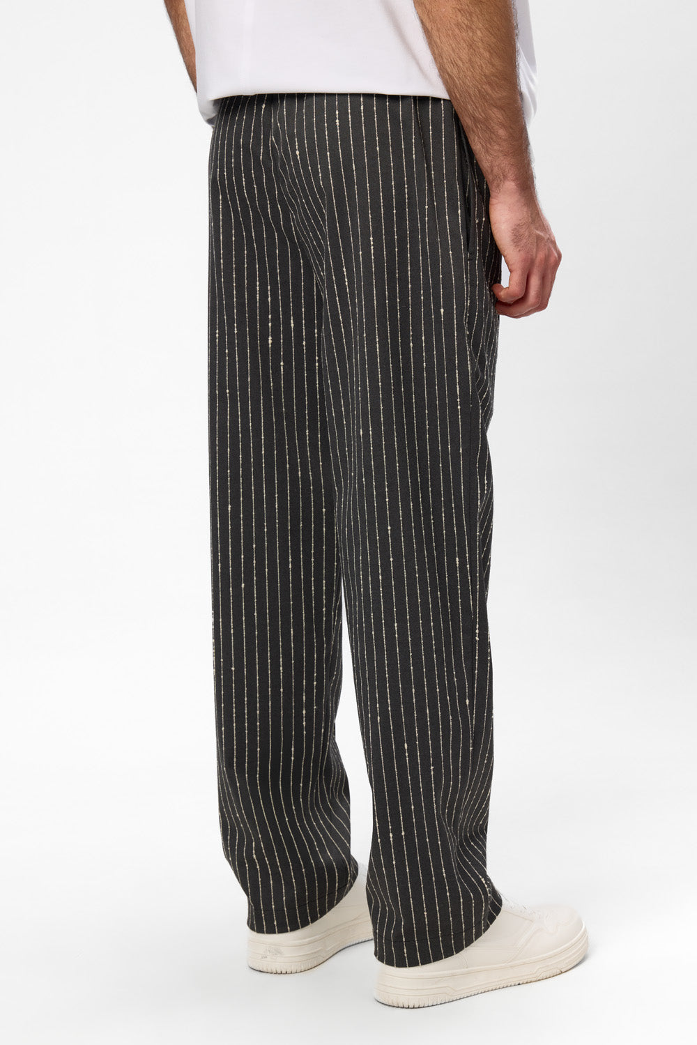 247 black striped cloth pants