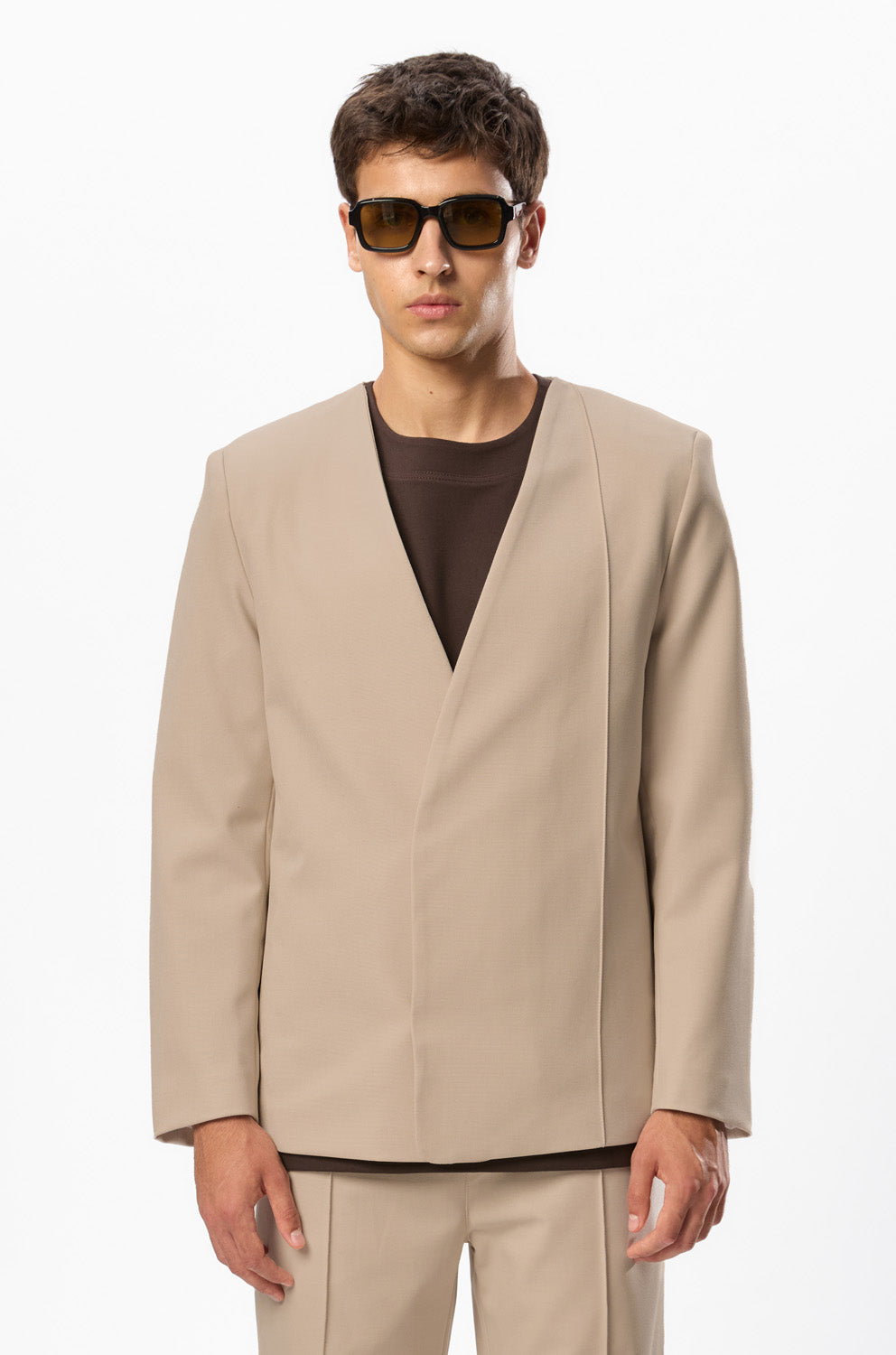 247 Beige Wool Blend Blazer