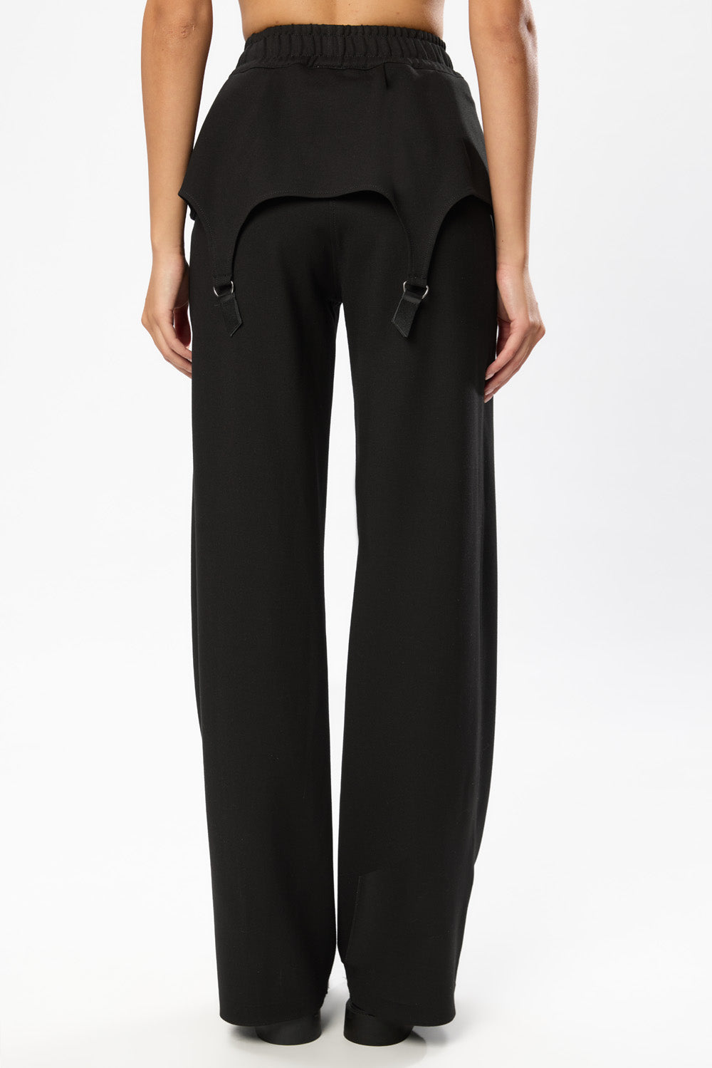 Goddess Black elastic Pants with garter straps