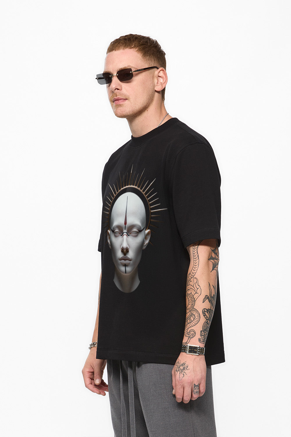 Monarh  Printed Black T-Shirt