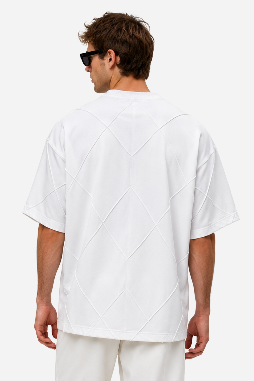 Tricou Off-White oversized cu cusaturi Diamond
