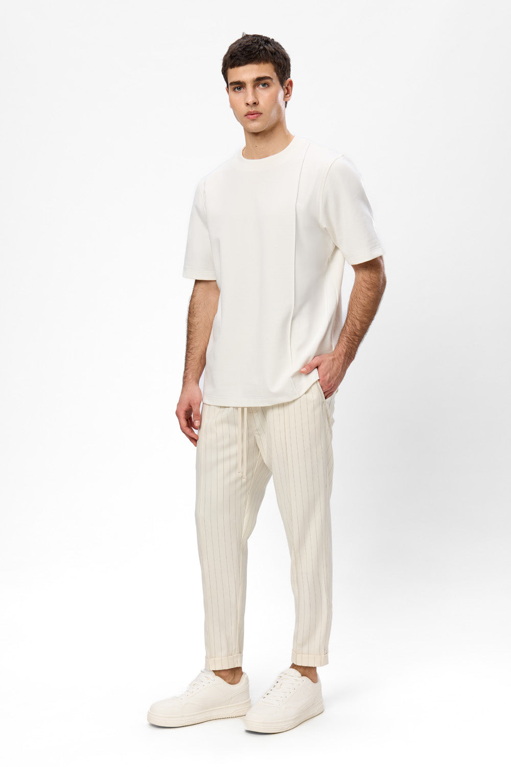 Khan V2 off-white seam detail T-shirt