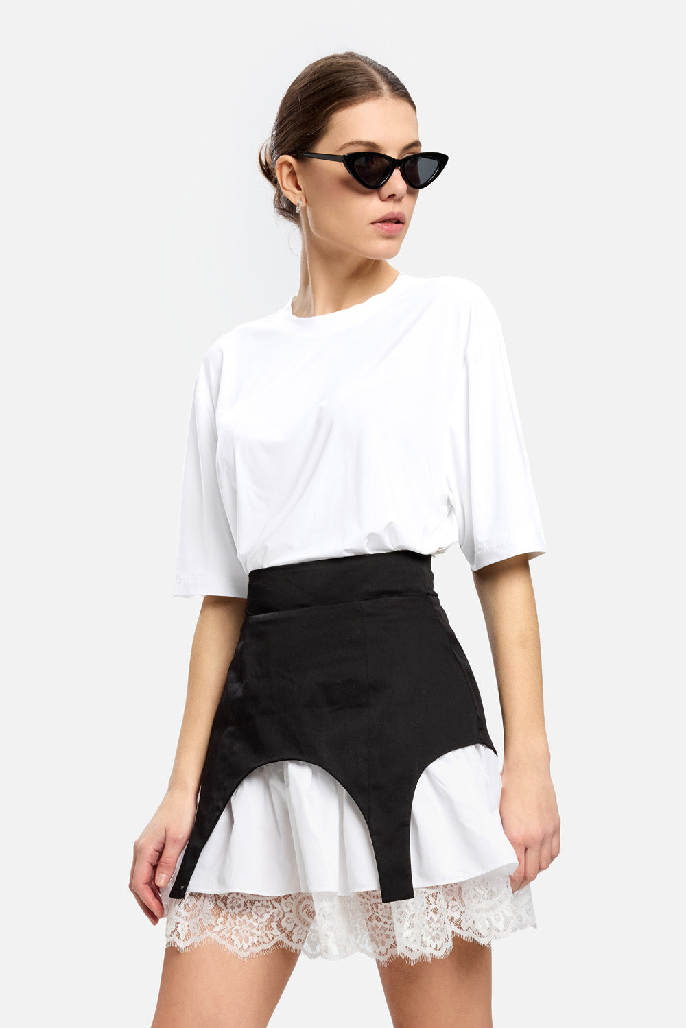 Fusta neagra cu portjartiere Black Swan
