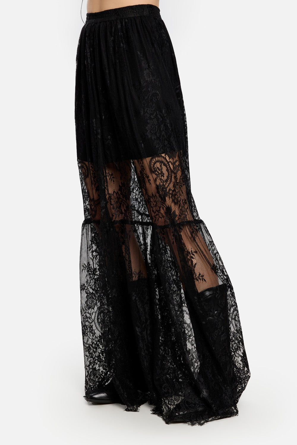 Snowflake black laces skirt