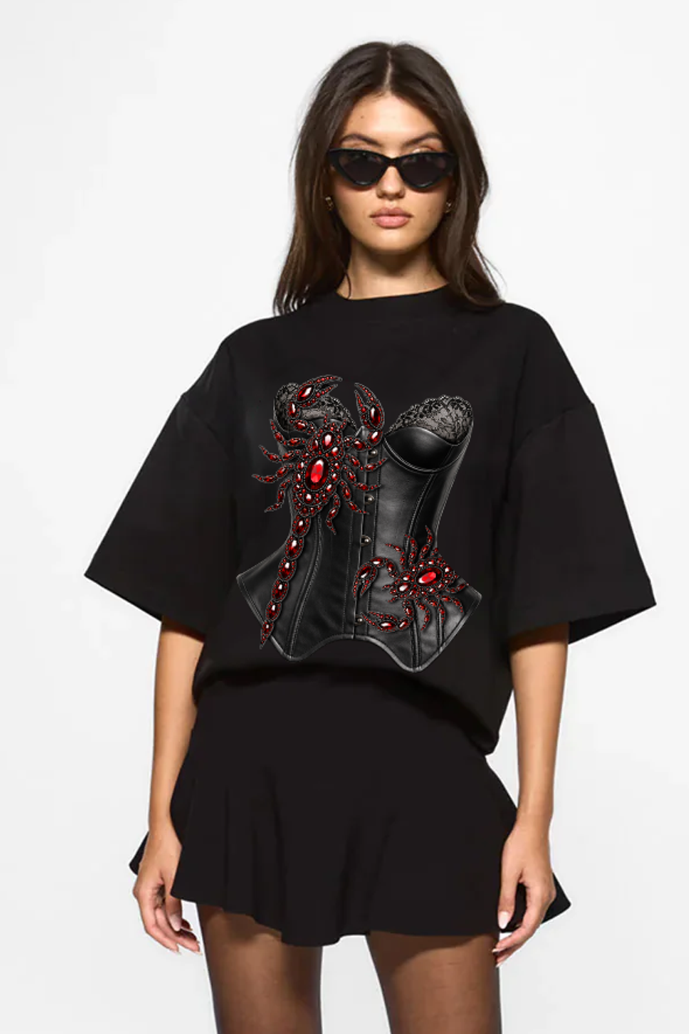 Tricou negru cu imprimeu Scorpion