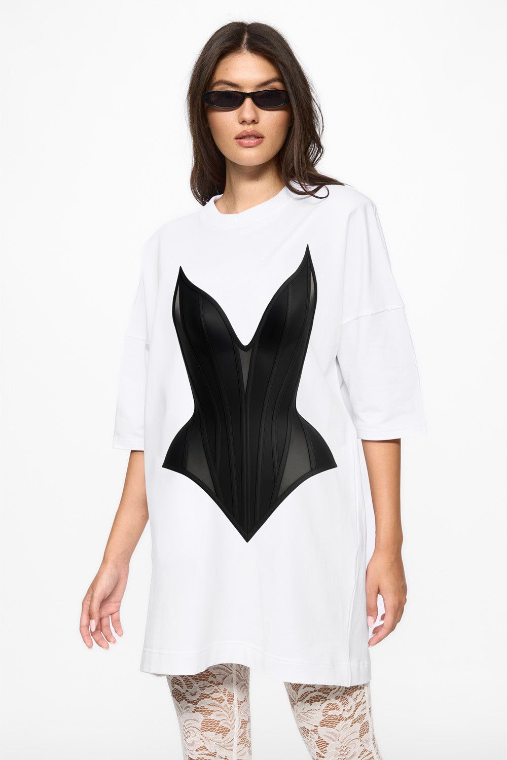 Tricou rochie cu imprimeu Contour