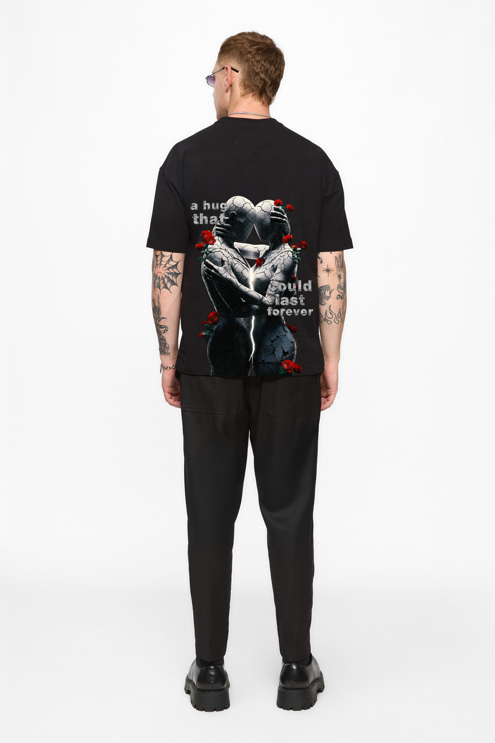 Tricou negru cu imprimeu Hug 3.0