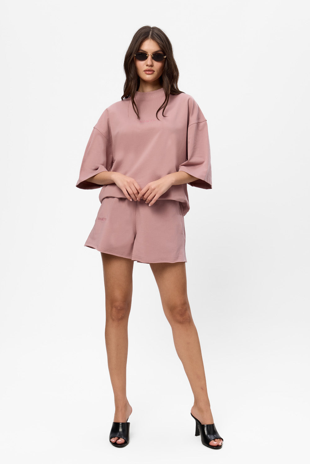 Pantaloni scurti roz din bumbac Powder PInk