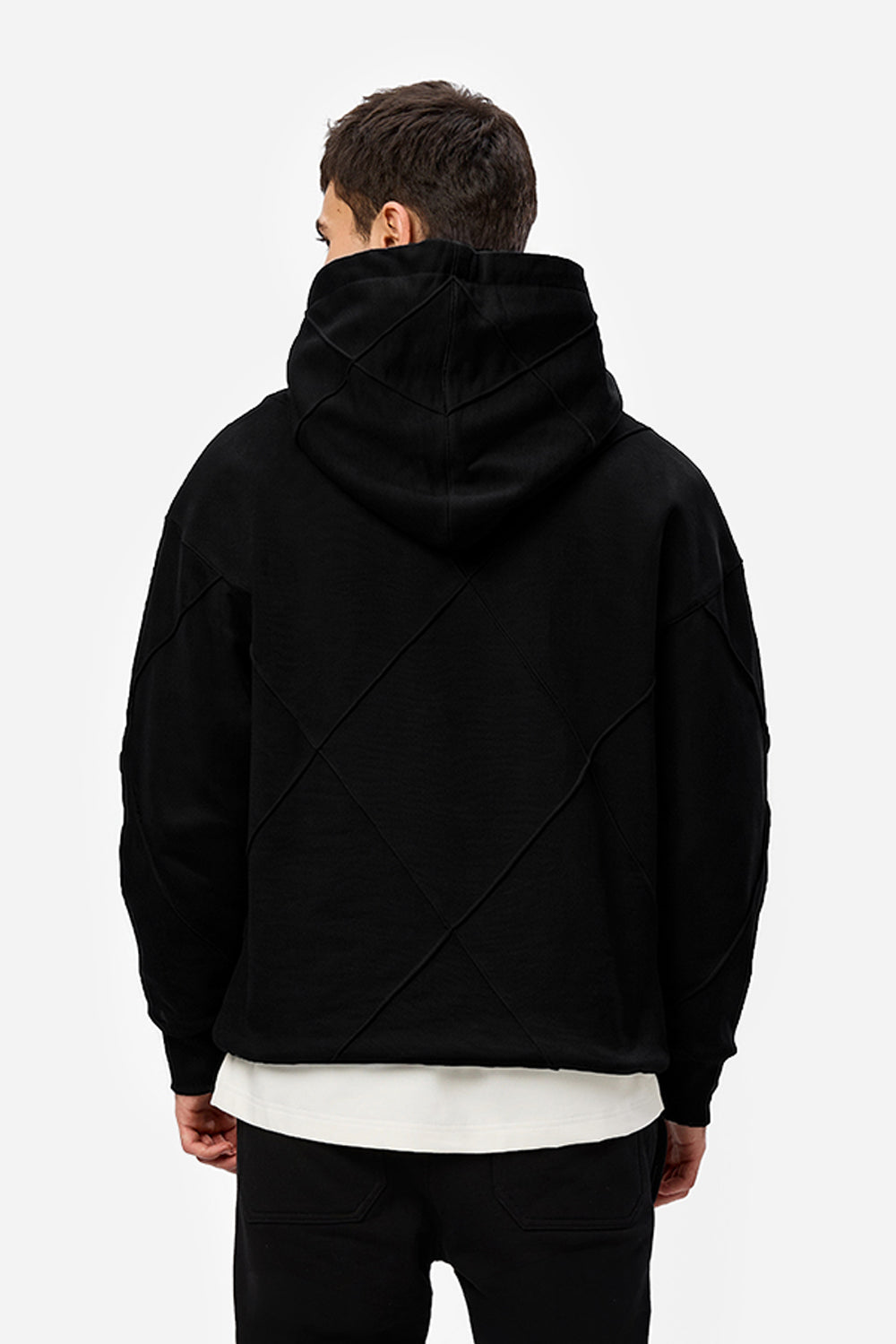 Diamond Black Cotton Hoodie