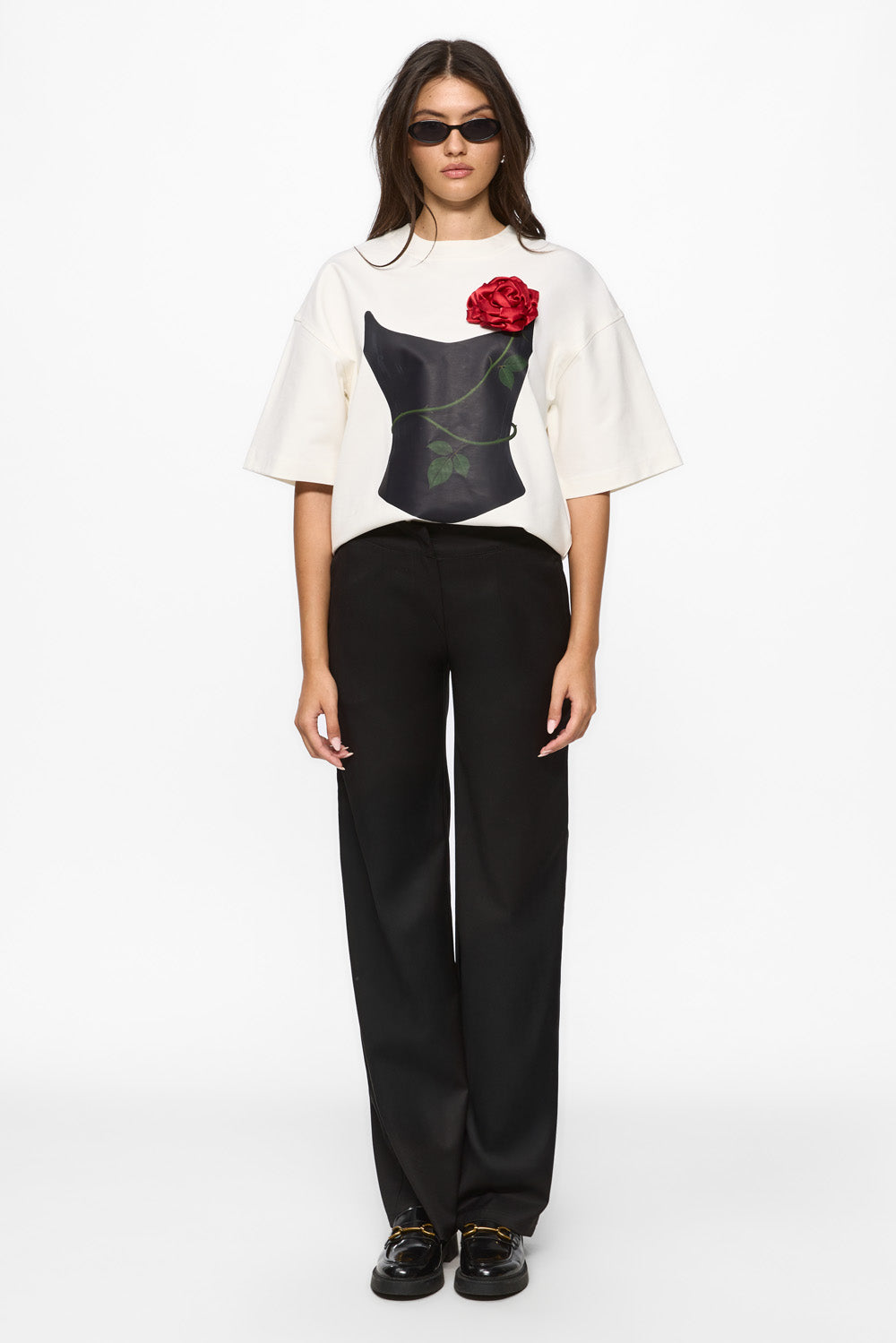 Petalia Printed Off-White T-Shirt