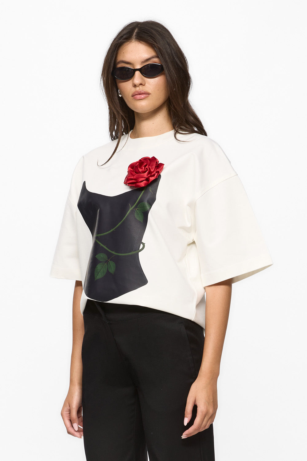 Petalia Printed Off-White T-Shirt