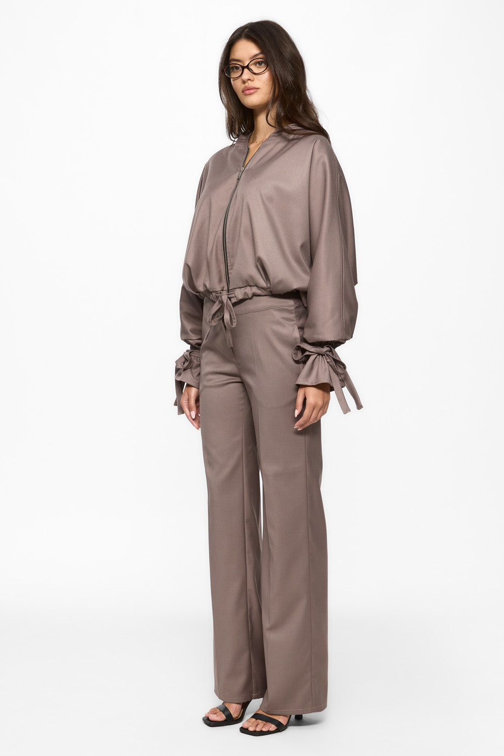 Pantalon bej din stofa Swan