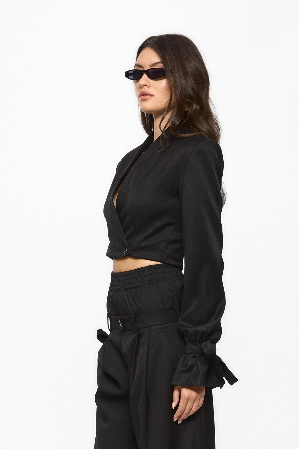 Sacou negru din stofa Kyoto