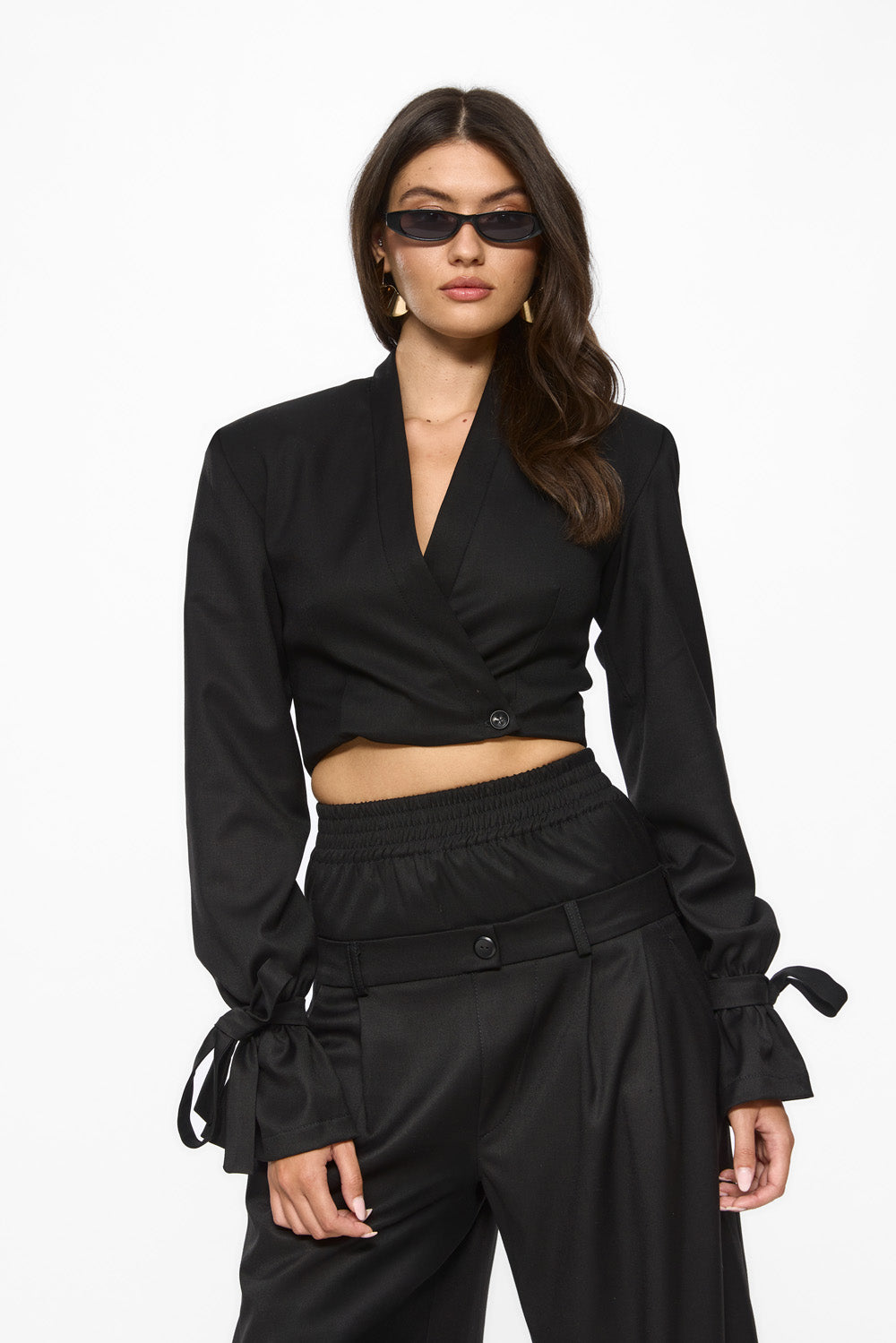 Sacou negru din stofa Kyoto