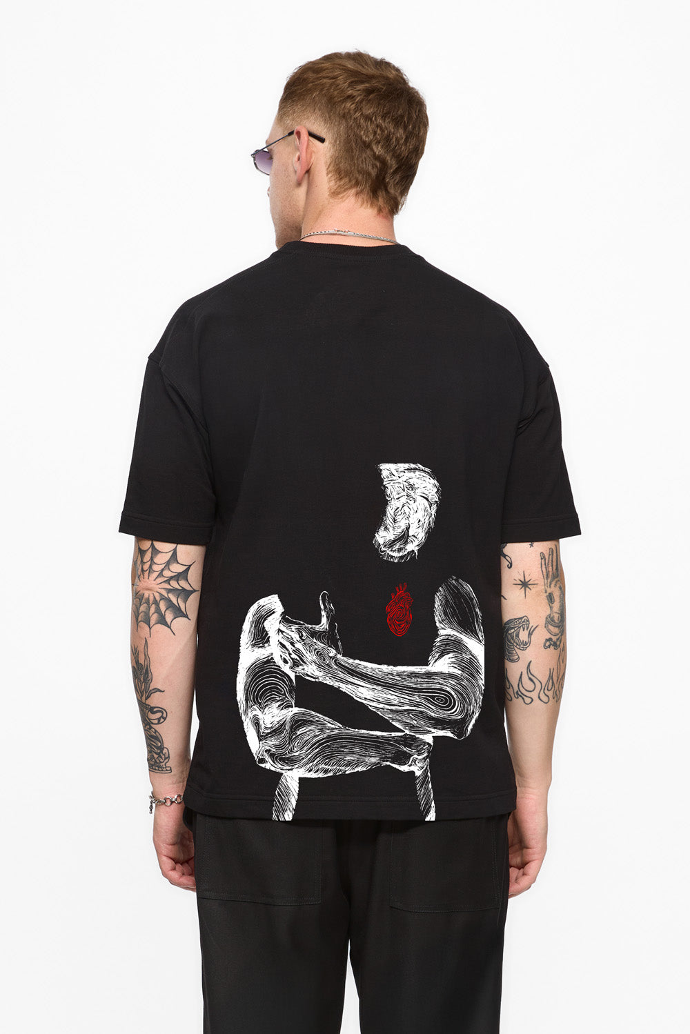 Hug 4 ever   Printed Black T-Shirt