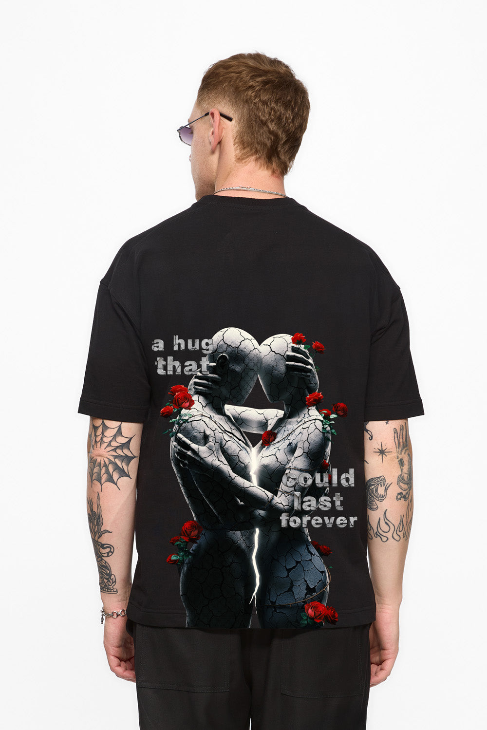 Tricou negru cu imprimeu Hug 3.0