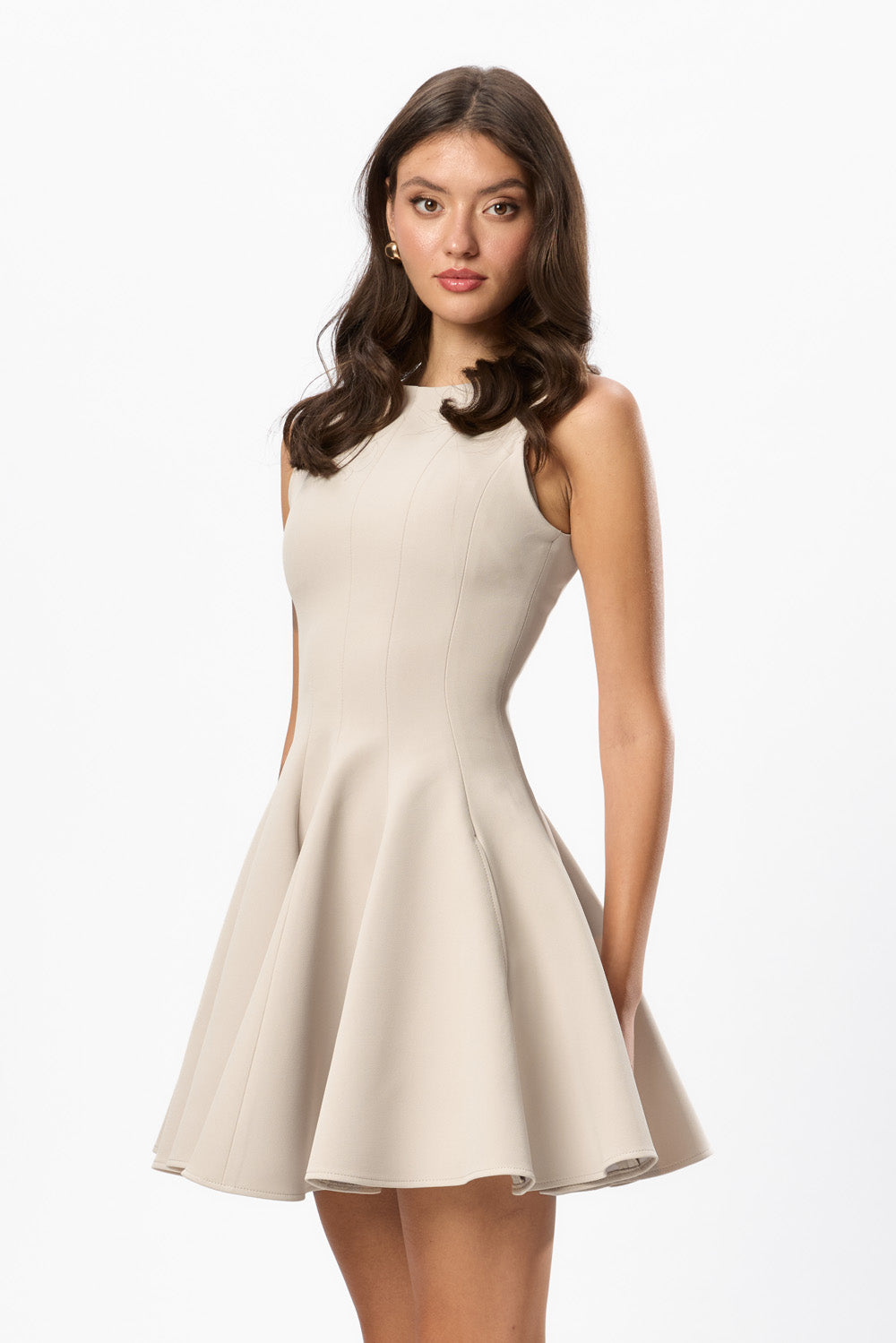 Rochie vanilla din stofa Sienna