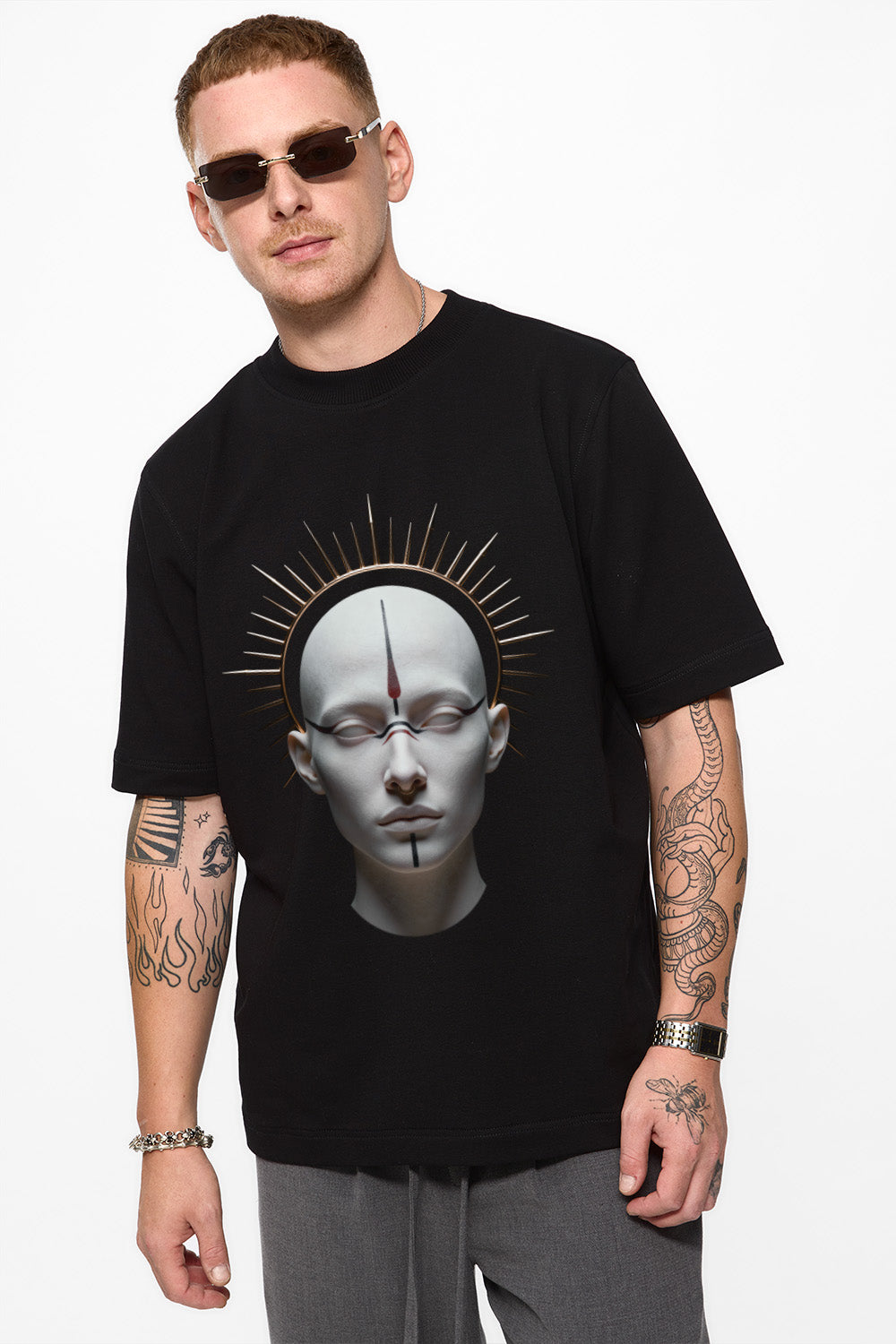 Monarh  Printed Black T-Shirt