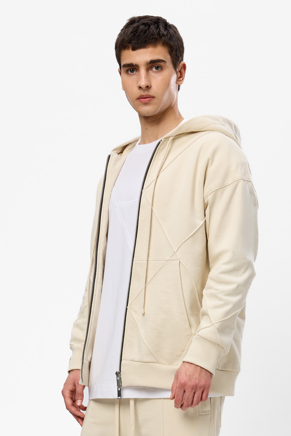 Hanorac vanilla cu cusaturi decorative Crudo V2