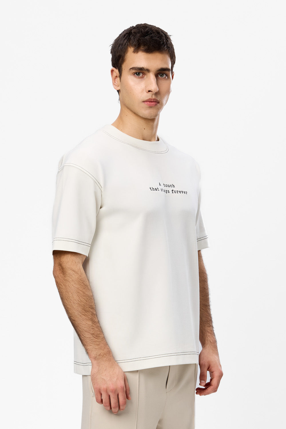 Tricou Off-White cu imprimeu A Touch Forever
