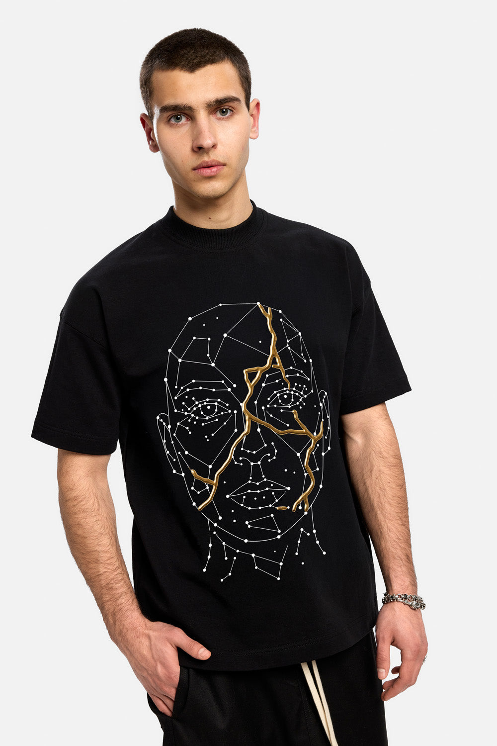 Tricou gri cu imprimeu Ginza