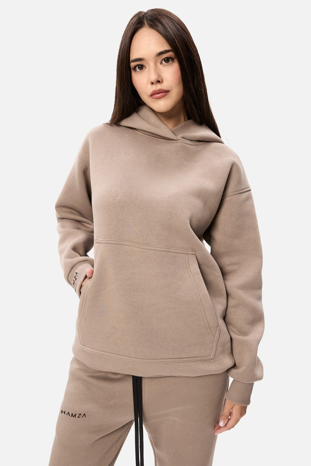 Hanorac flausat Blank V2 | Femei | Bej | Stil modern și elegant | Confort și funcționalitate | Atelier Hamza