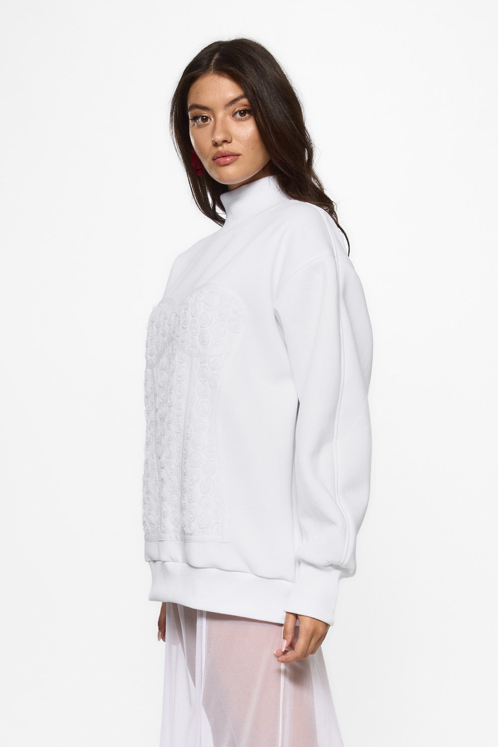Kora Rose Turtleneck | Women | White | Modern & Elegant Style | Comfort & Functionality | Atelier Hamza
