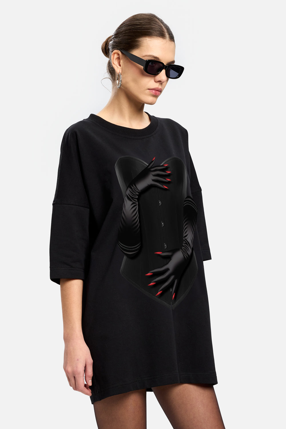 Rochie neagra cu imprimeu Noir