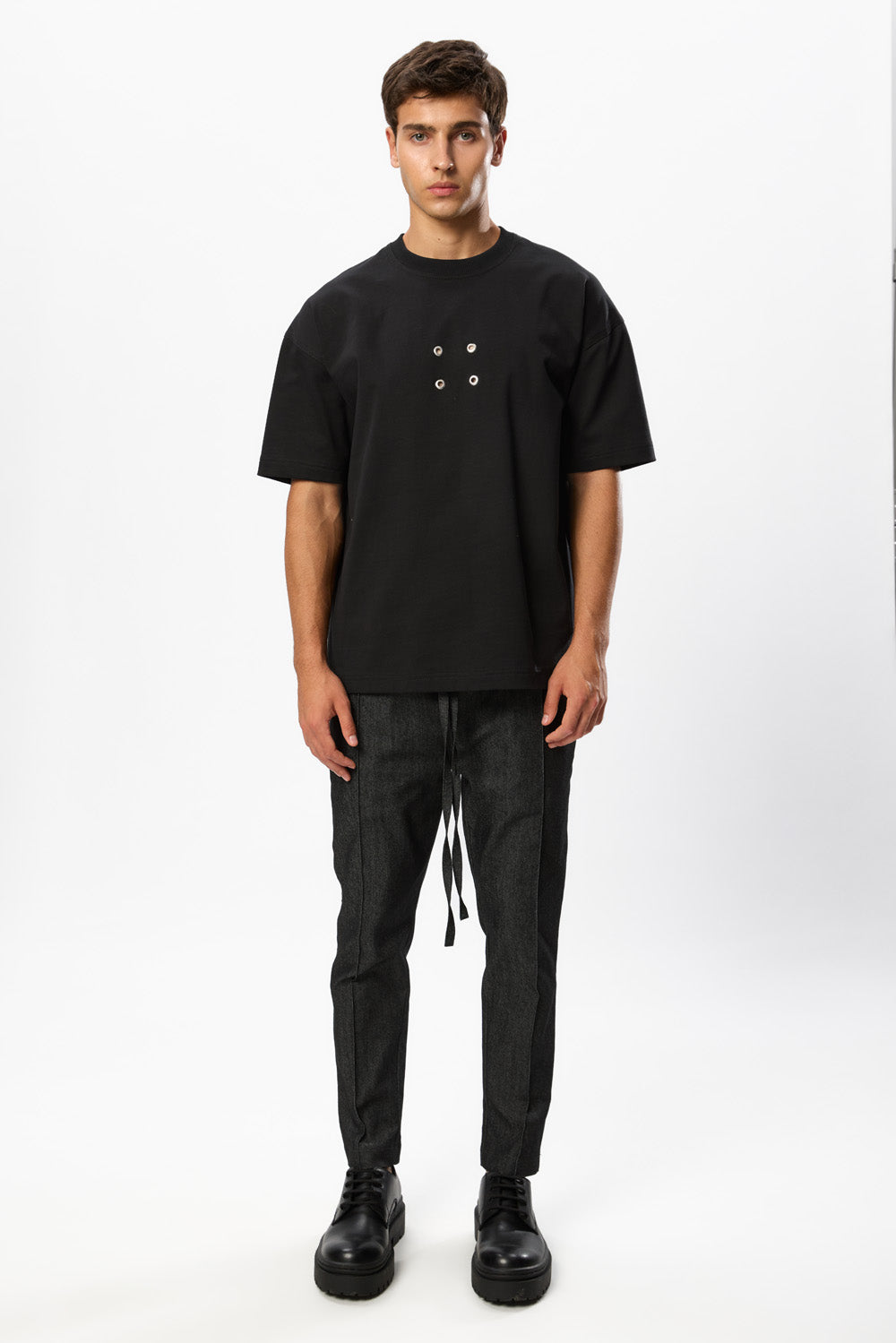Pantaloni dark blue din denim Six V2