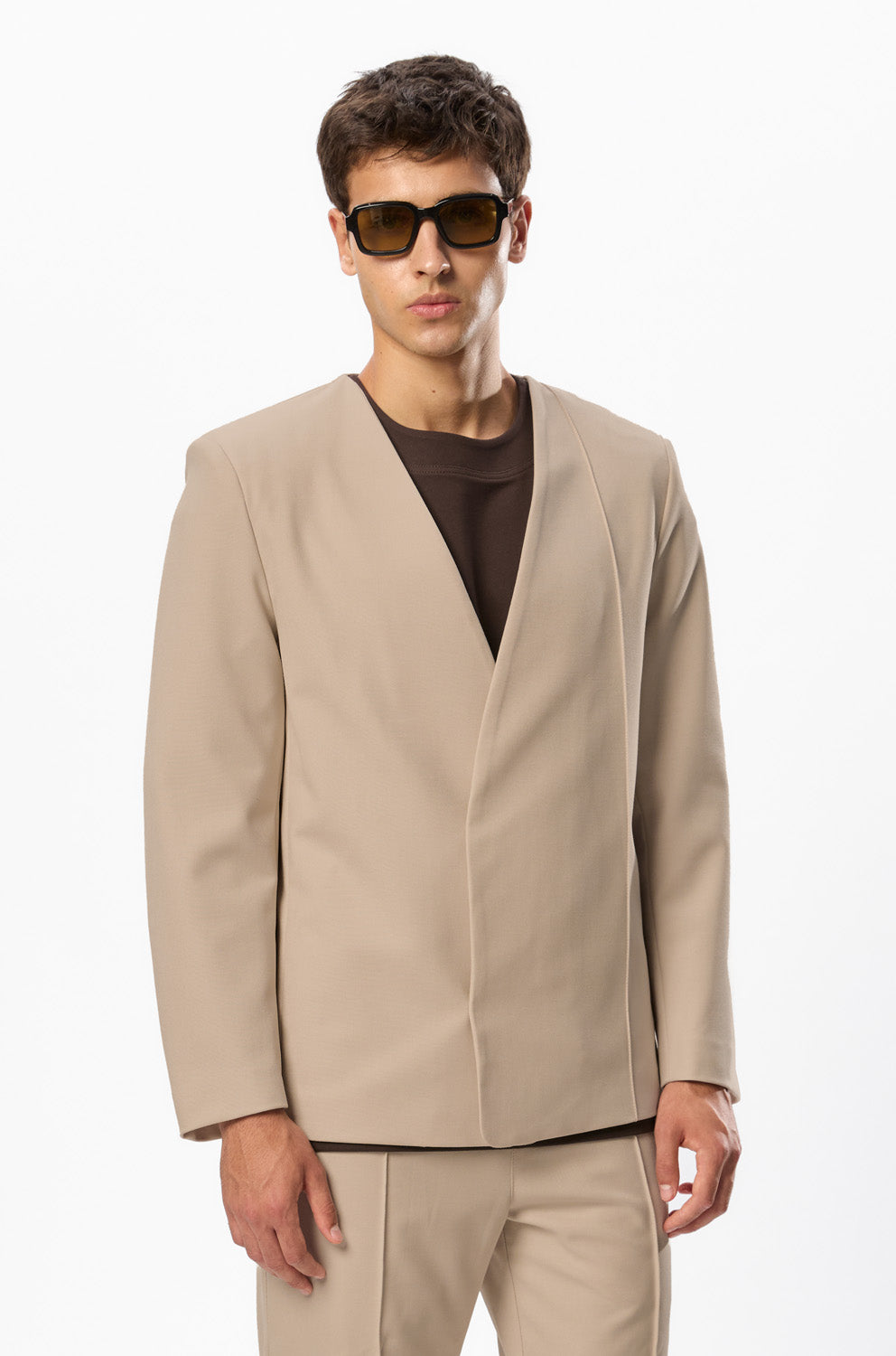 247 Beige Wool Blend Blazer