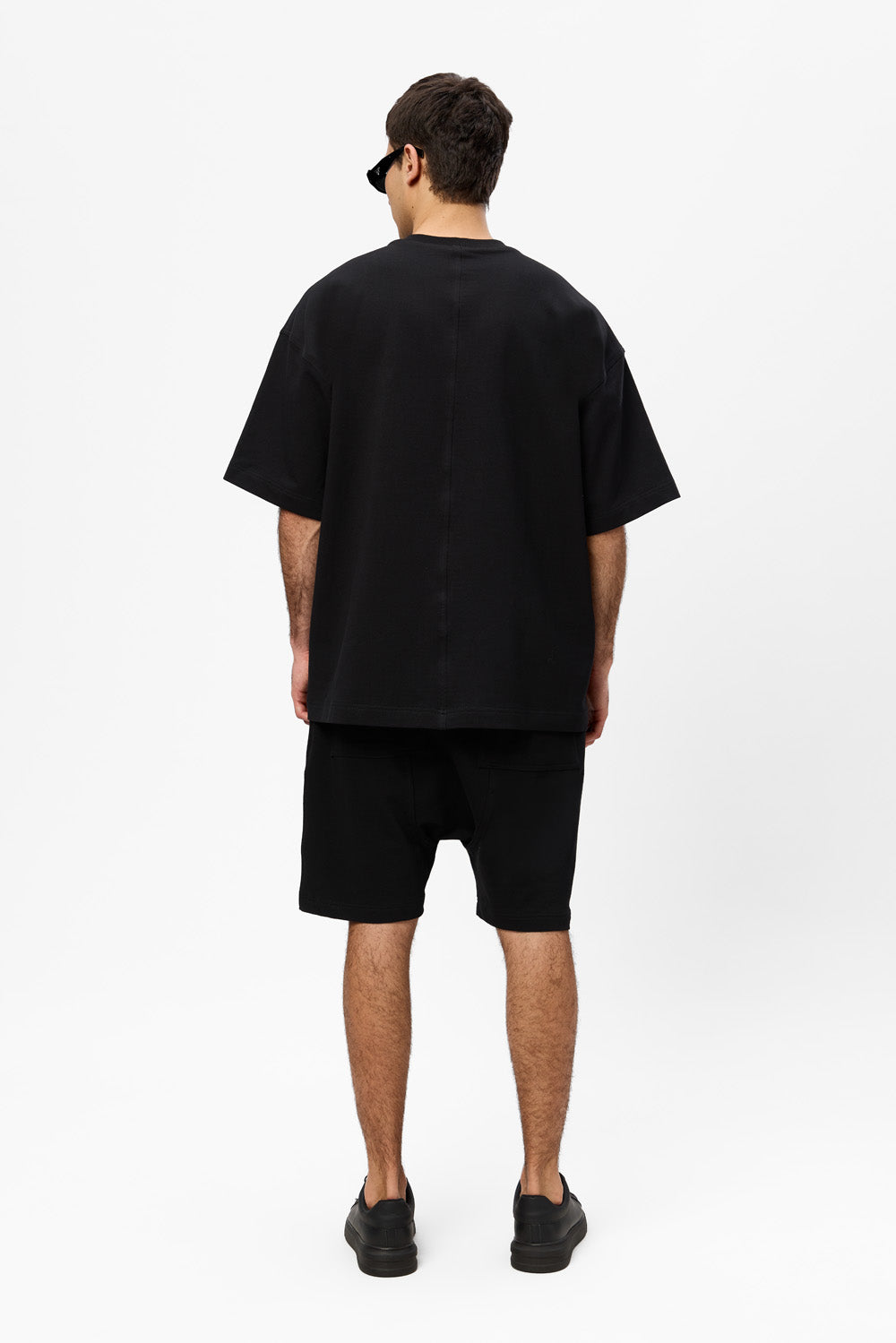 Tricou negru cu cusaturi decorative Oversized