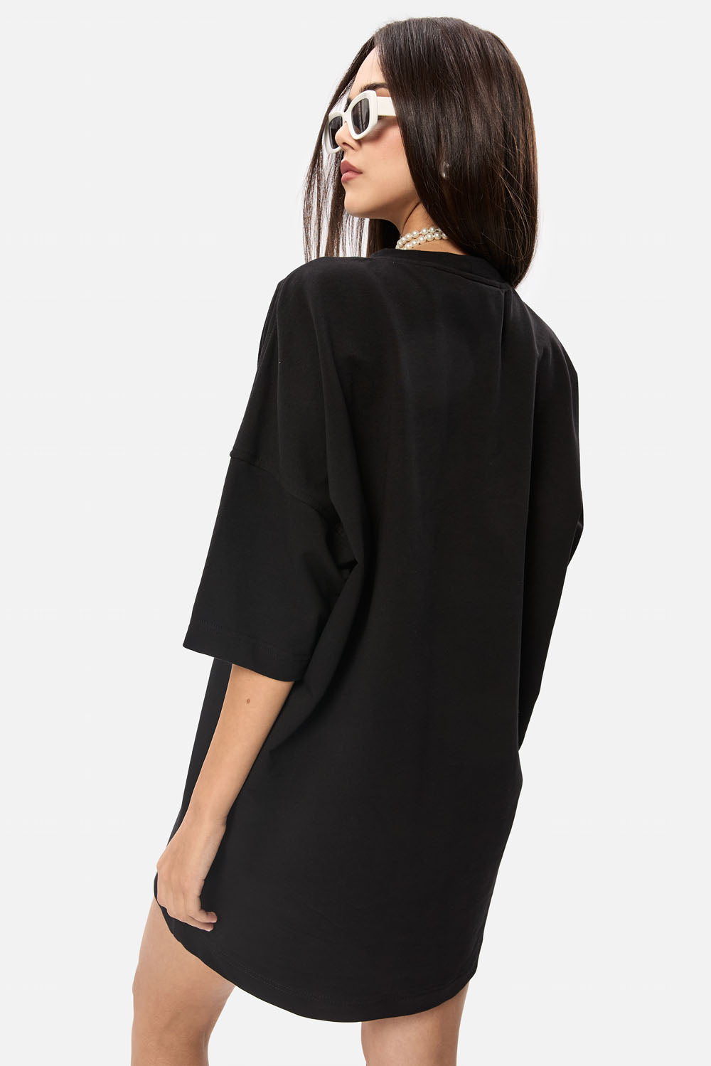 Rochie neagra cu imprimeu Belt v2