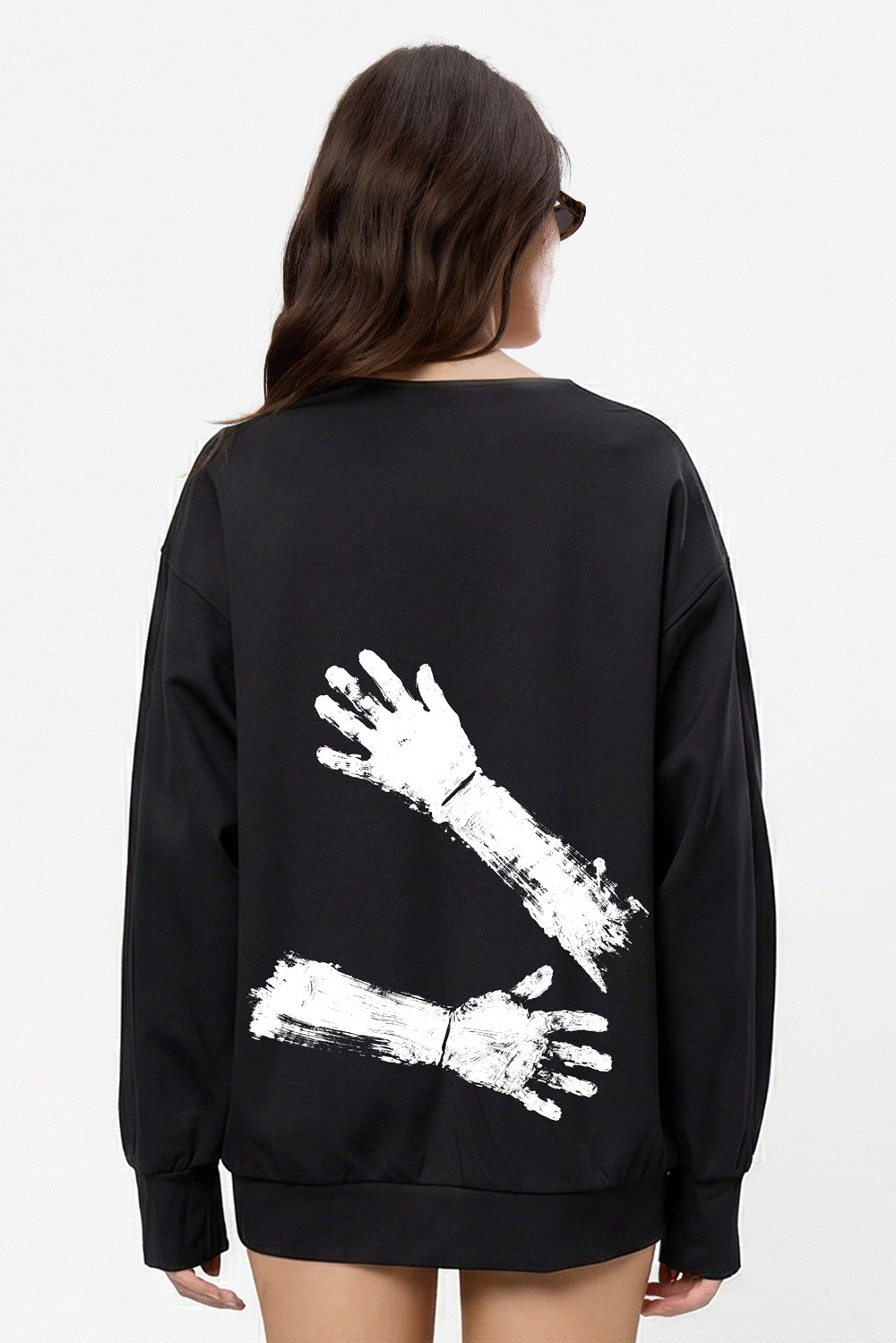 Bluza neagra cu imprimeu Valentines