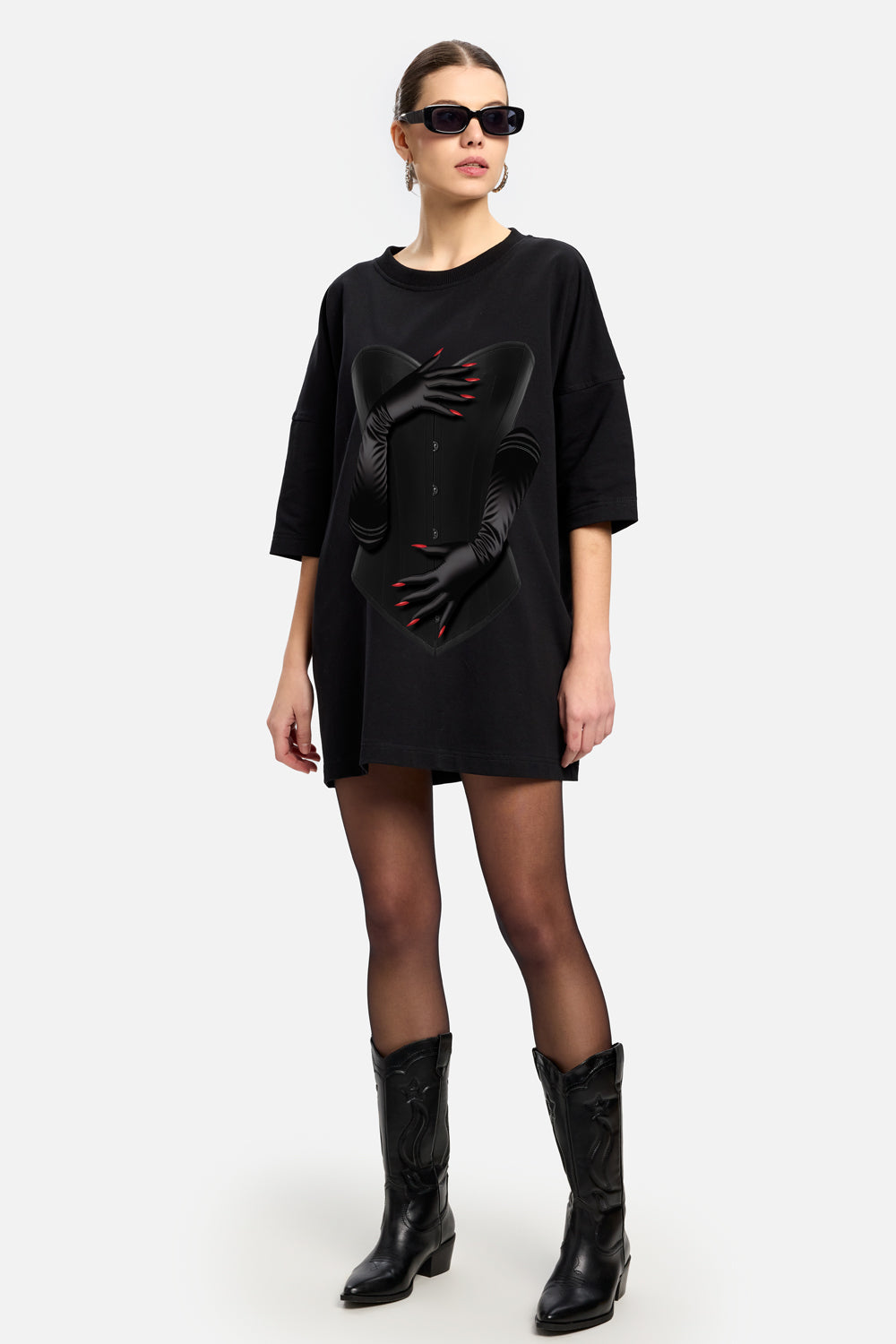 Rochie neagra cu imprimeu Noir