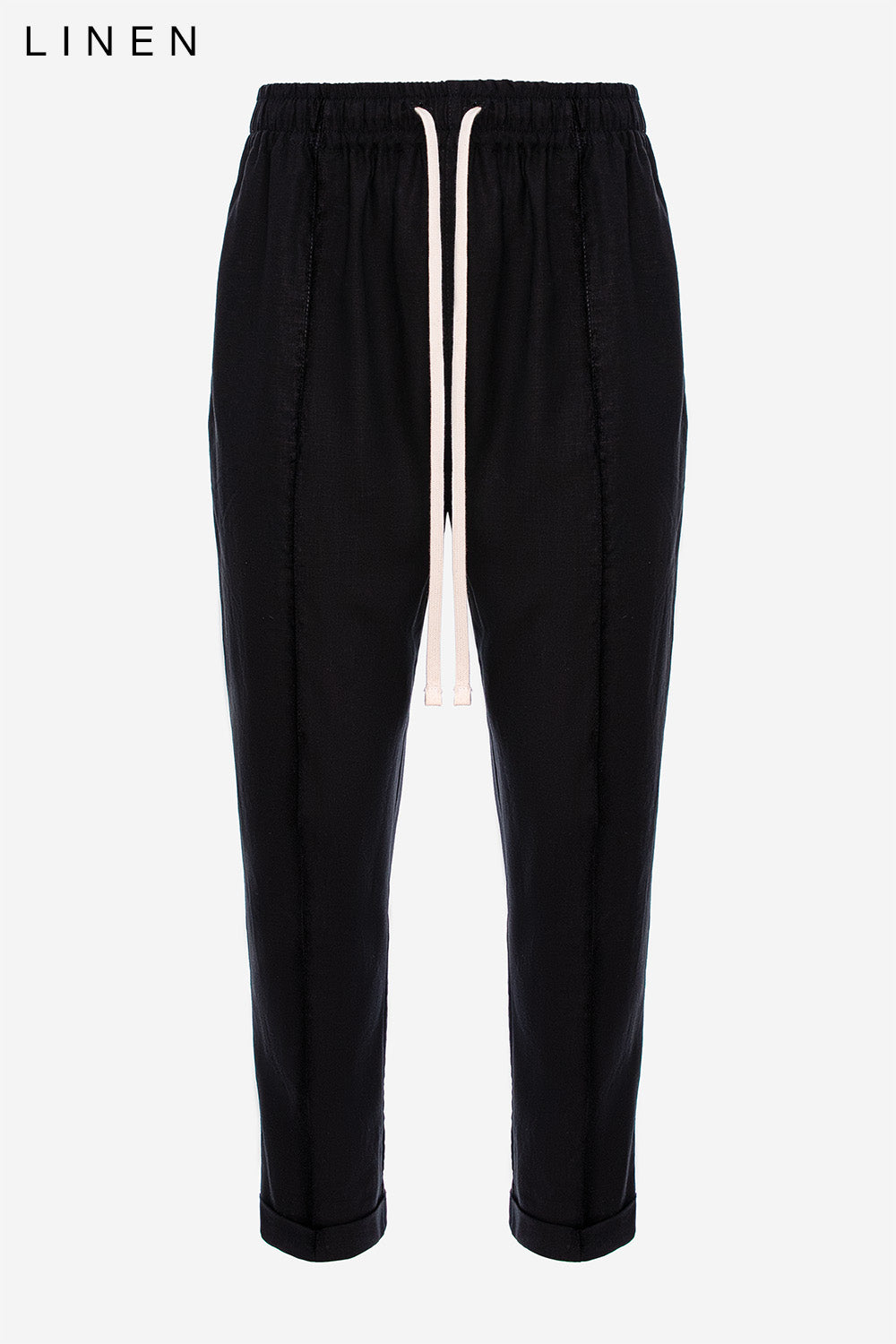 Pantaloni din in crem Thom