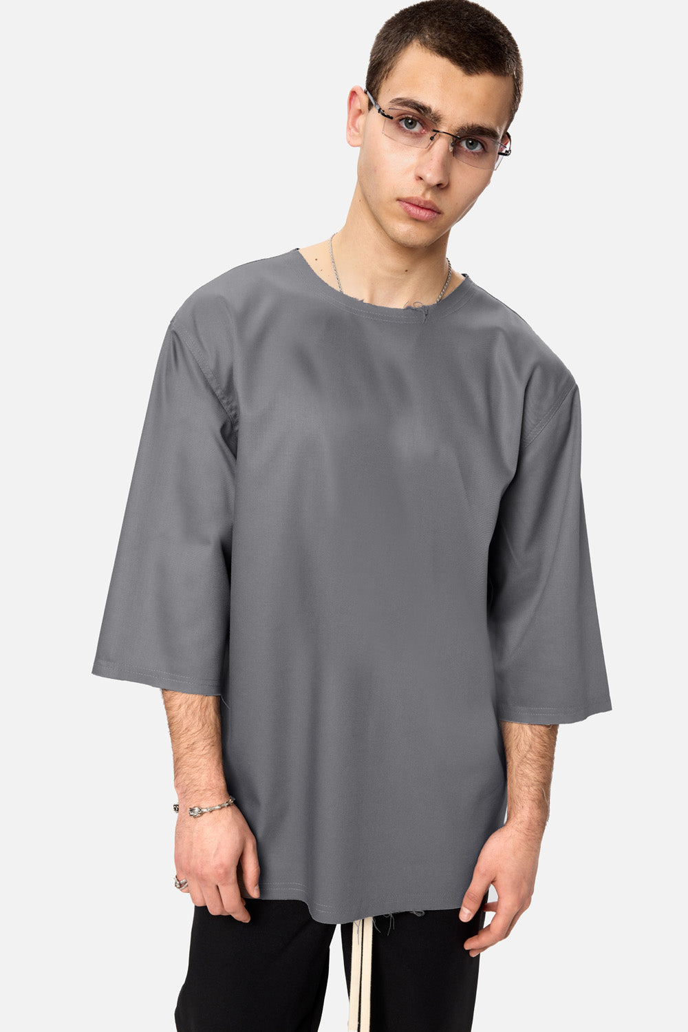 Tricou Negru din Stofa Thom