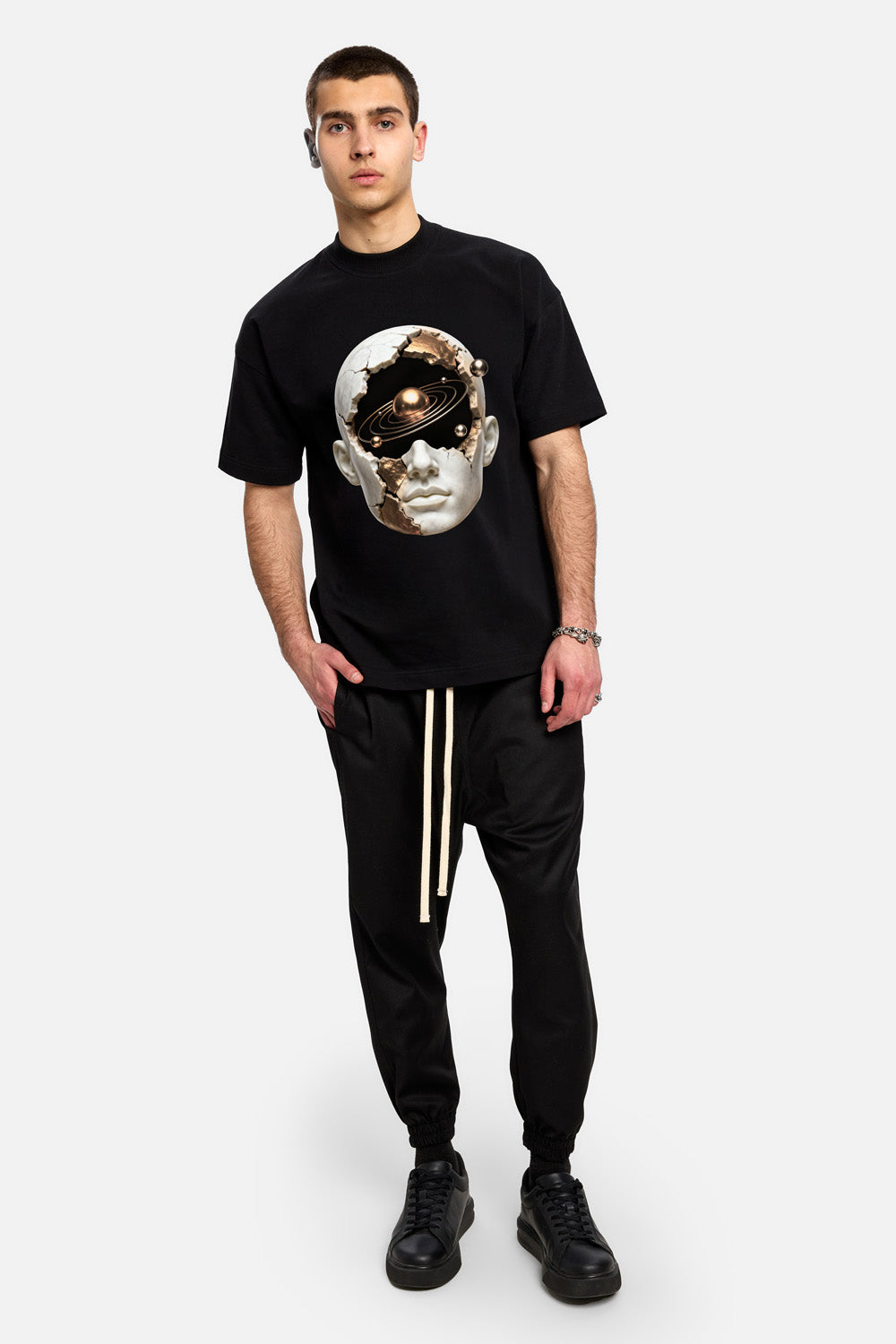Midas Printed Black T-Shirt