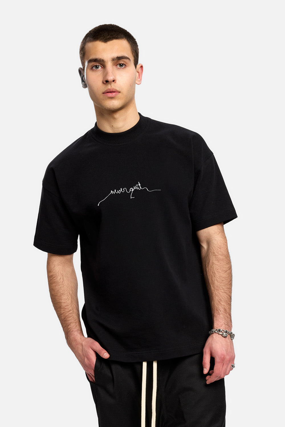 Tricou negru cu imprimeu Glory