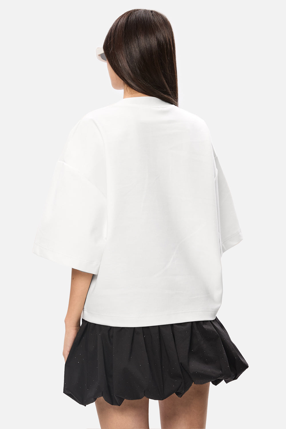 Belle with floral applique black T-shirt W