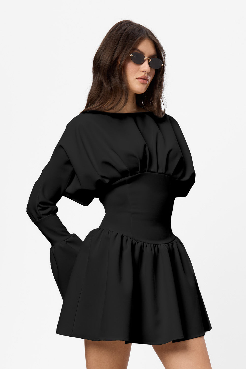 Rochie Neagra din stofa Nyssa Cloth