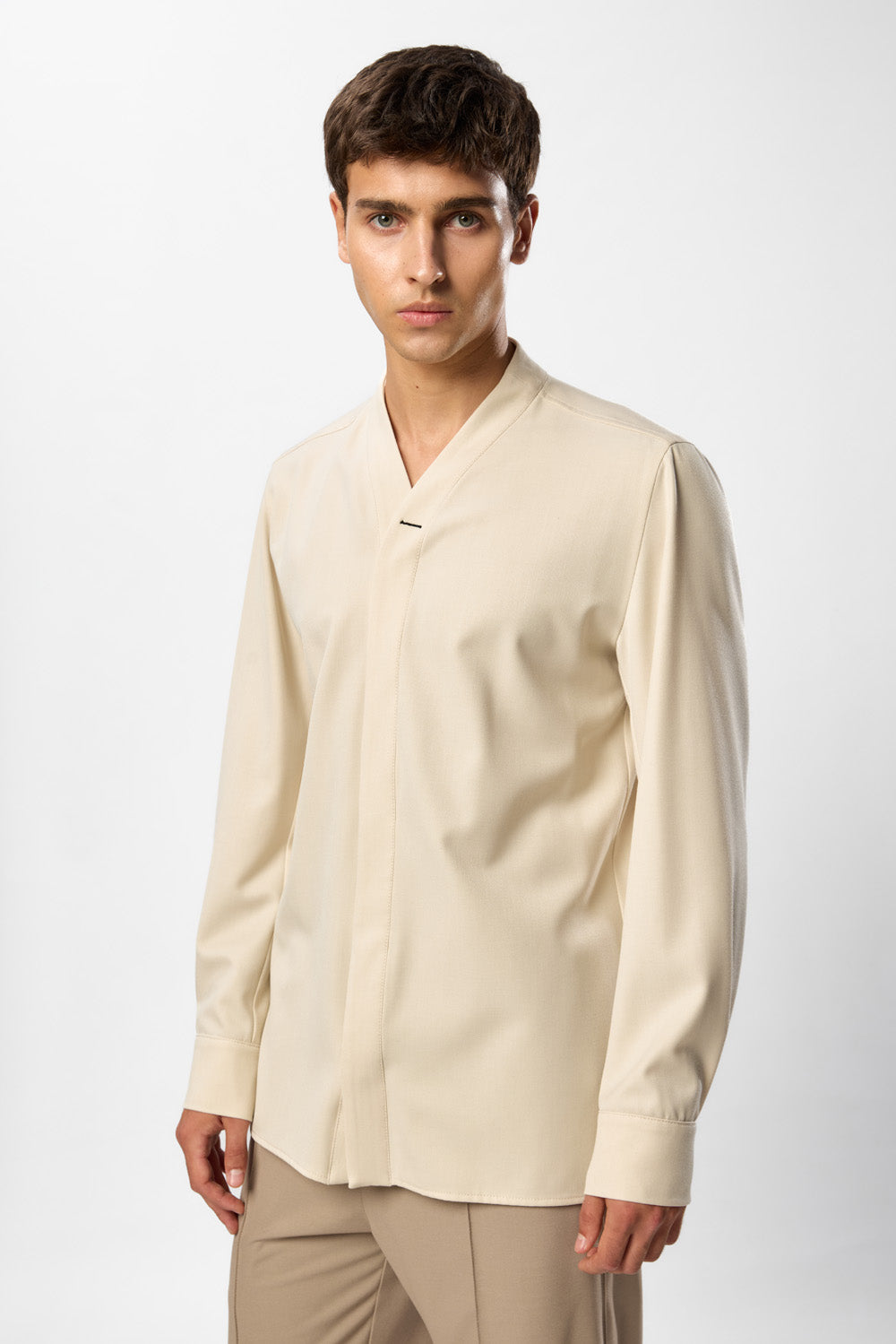 Noa Off White Wool Blend Shirt