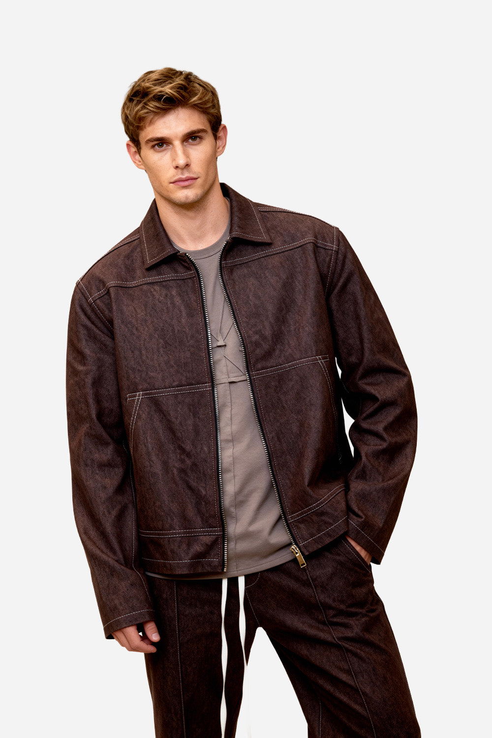 Six denim Brown Jacket