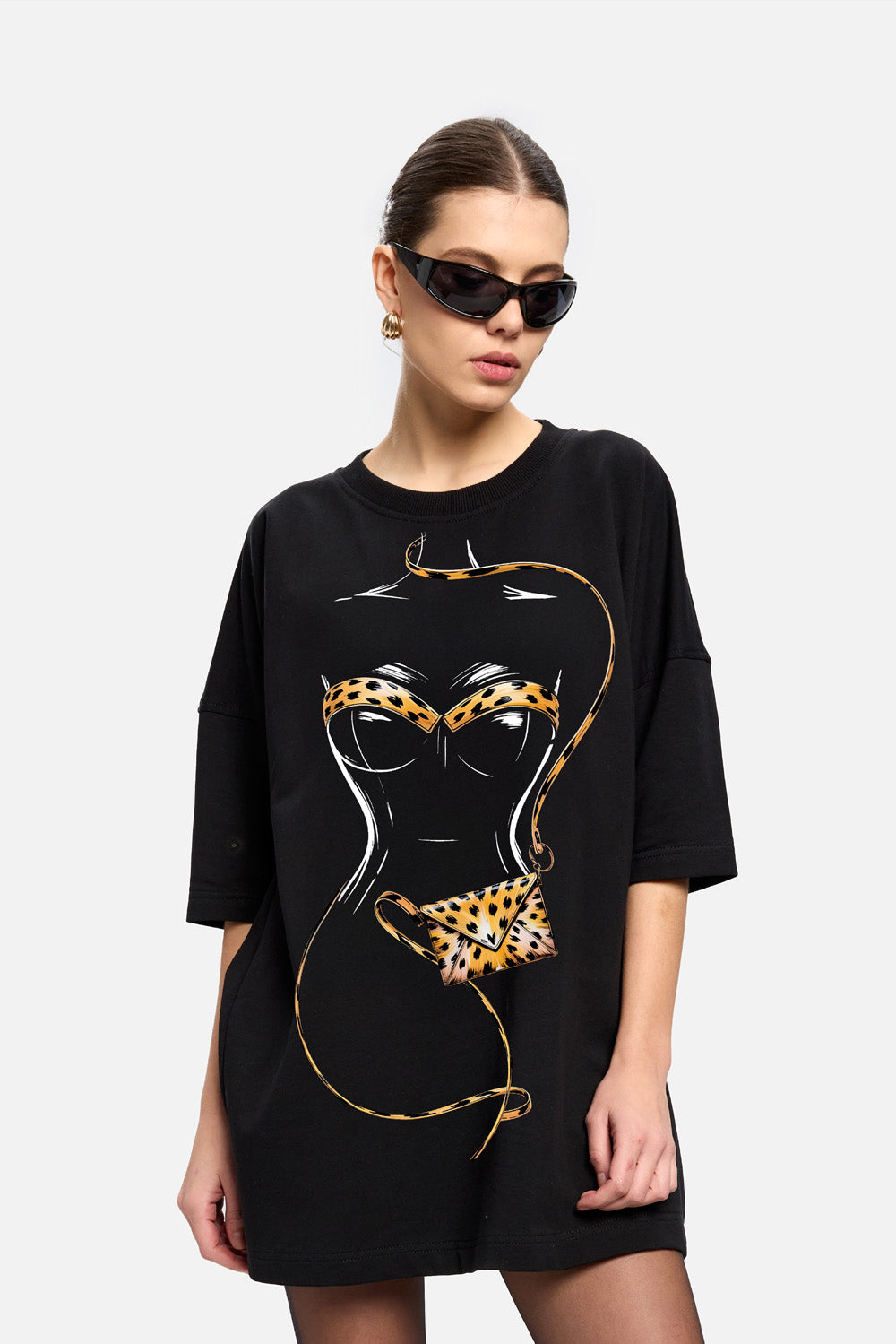 Rochie cu imprimeu Felina| Femei | Negru | Stil Modern & Elegant | Confort & Funcționalitate | Atelier Hamza