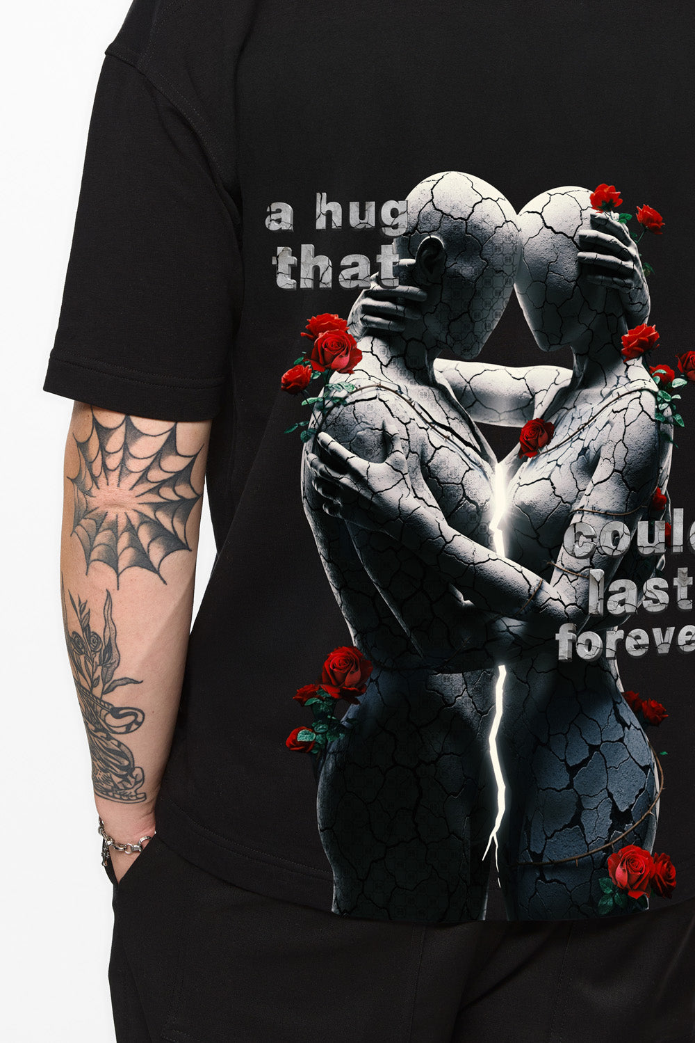 Tricou negru cu imprimeu Hug 3.0