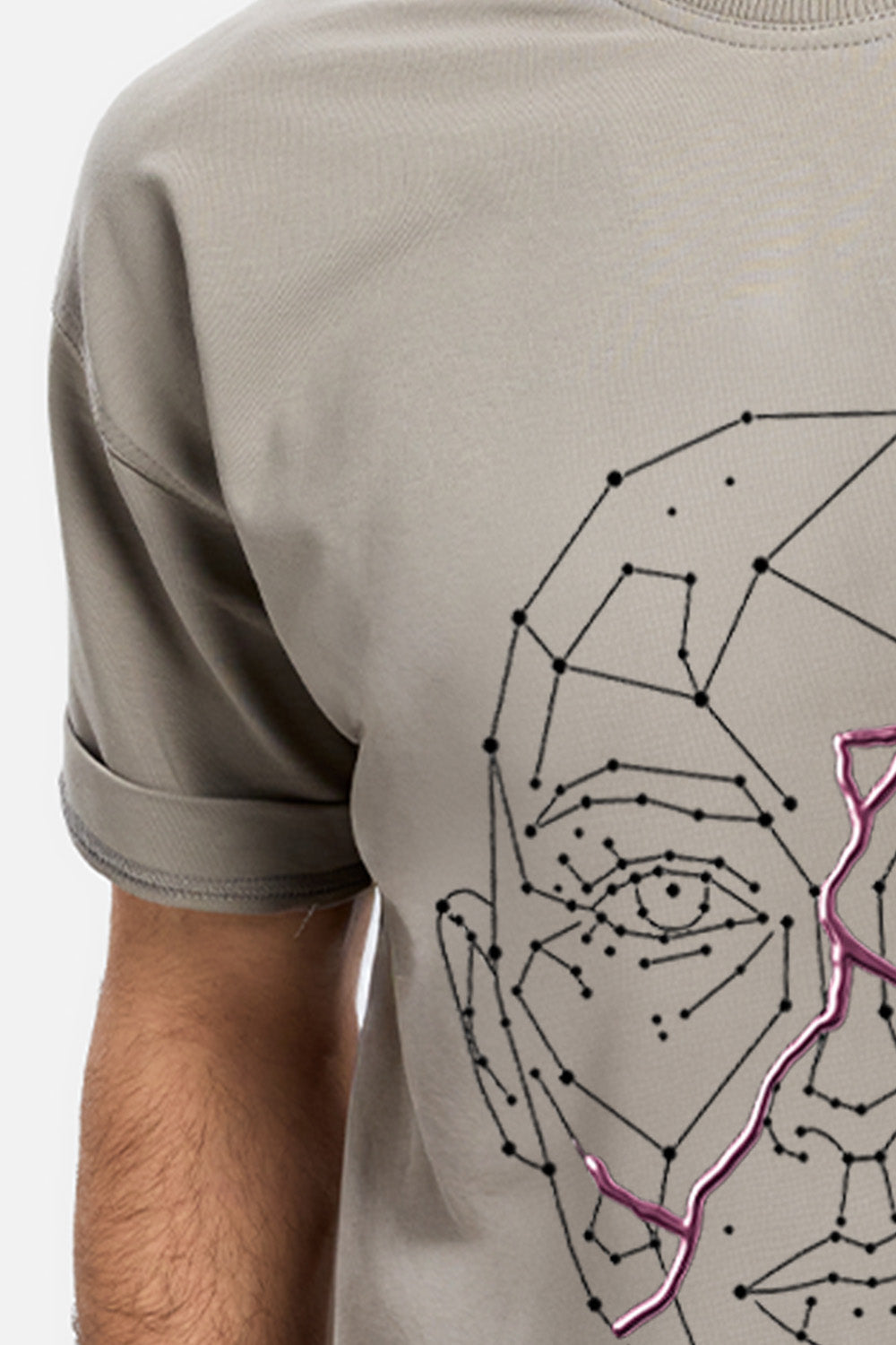 Tricou gri cu imprimeu Ginza