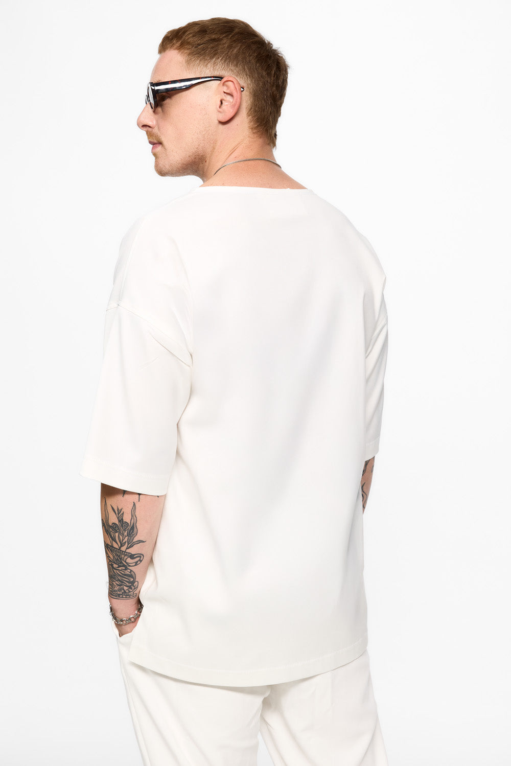 Tricou alb din stofa Thom V2