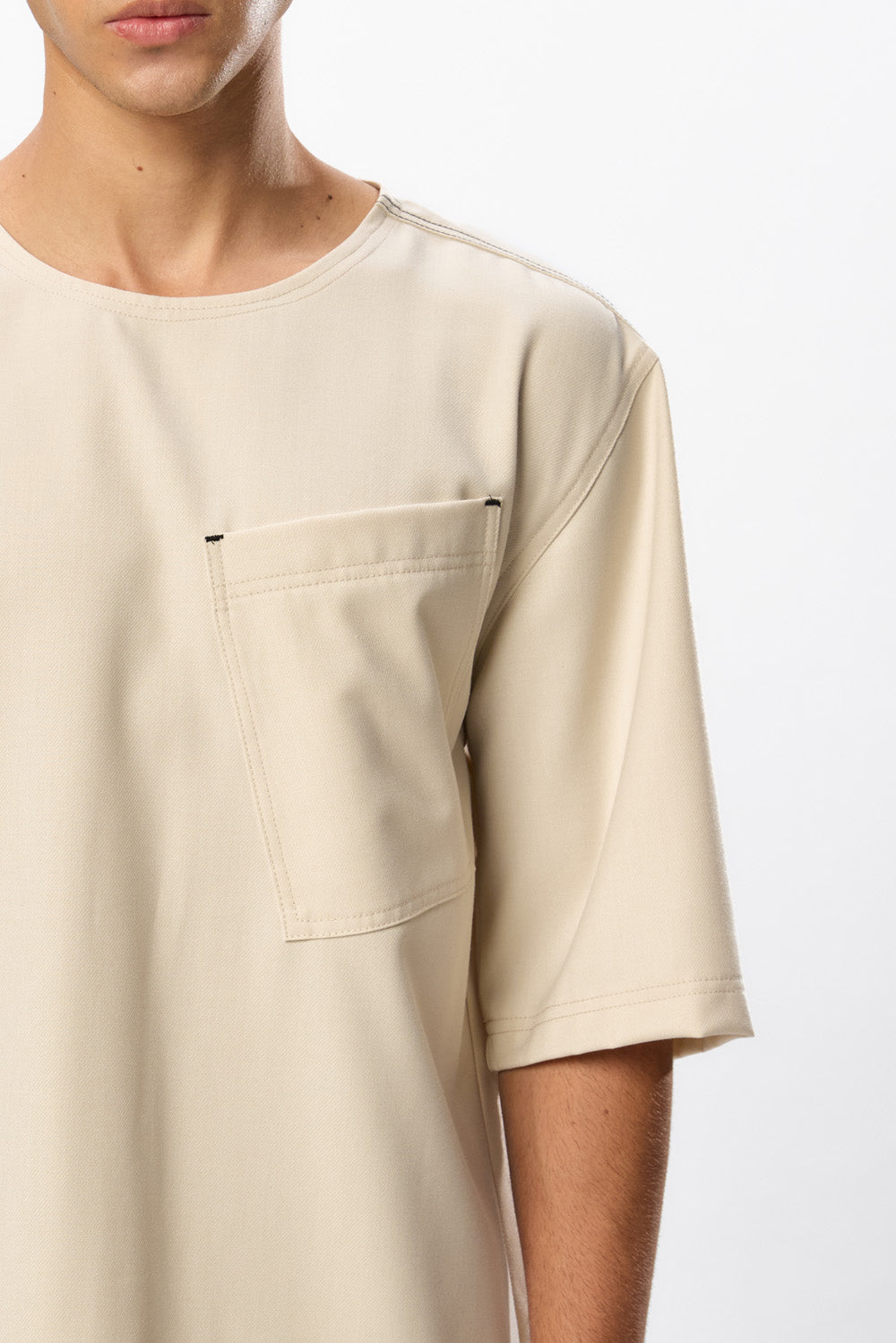 Tricou Vanilla din Stofă cu Lână Noa
