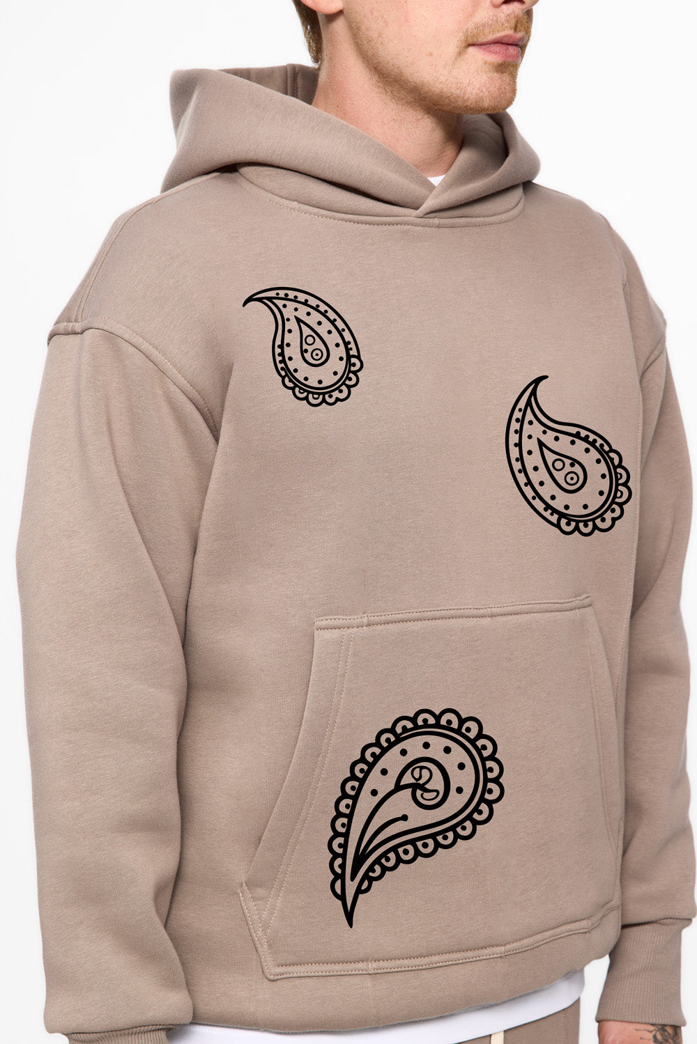 Bandana beige fleece Hoodie