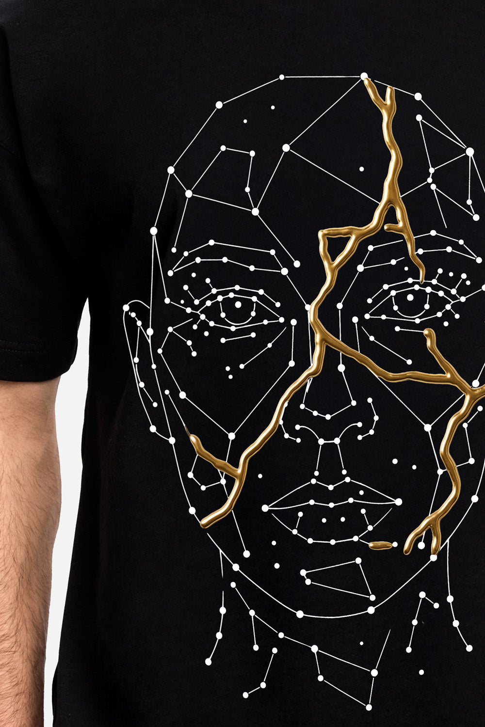 Tricou negru cu imprimeu Ginza